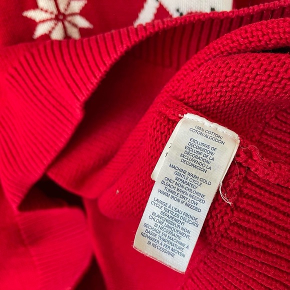 Chaps Vintage Red and White Christmas Polar Bear Sweater - Picture 7 of 8